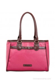 Caprese Maggie Pink P.U Medium Satchel Handbag